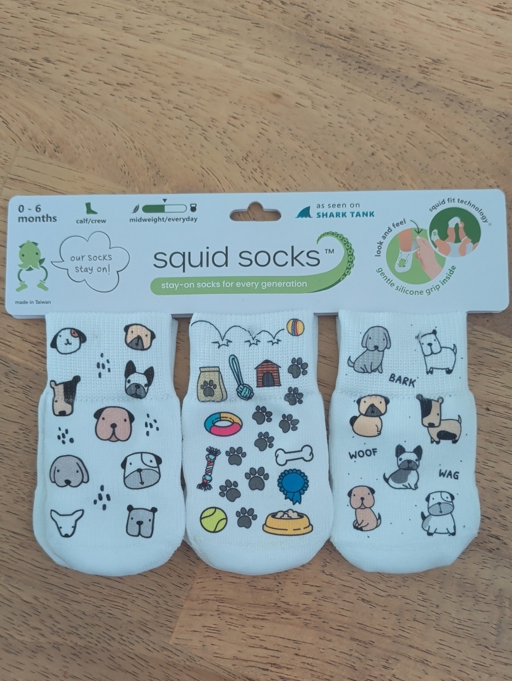 NWT Squid Socks Baby Stay-On Socks in Woof, 0-6 Months - Picture 5 of 10